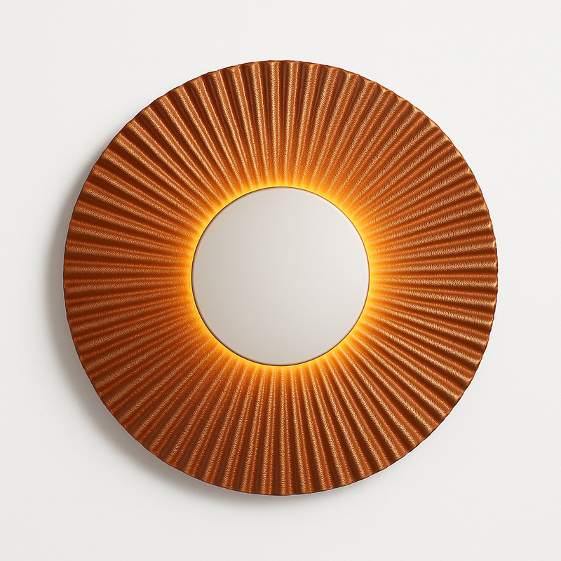 Applique murale moderne LED forme de soleil métallique Hasna