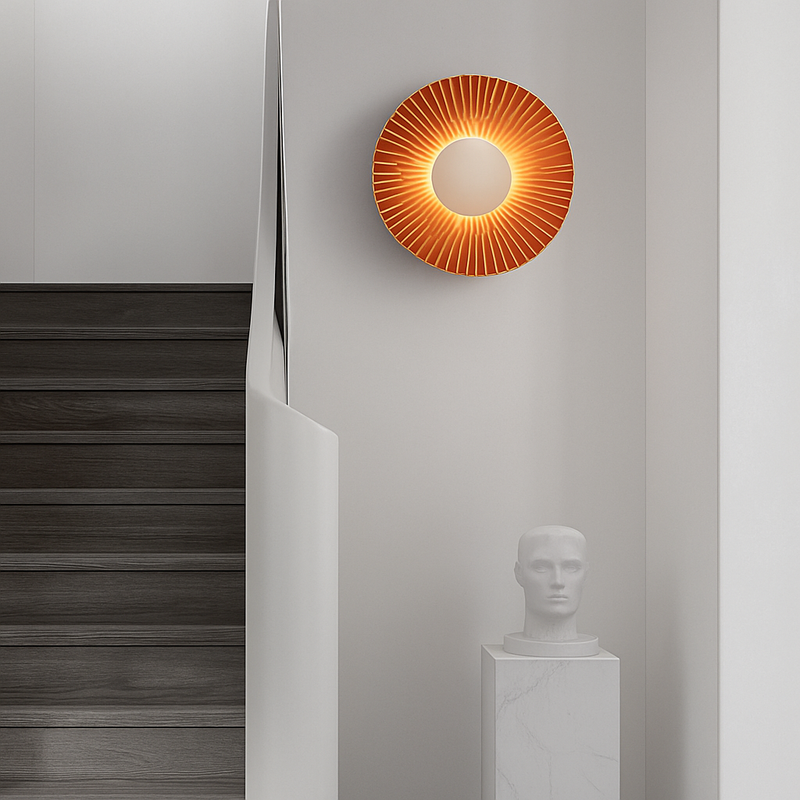 Applique murale moderne LED forme de soleil métallique Hasna