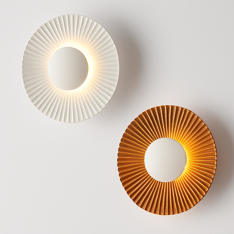 Applique murale moderne LED forme de soleil métallique Hasna