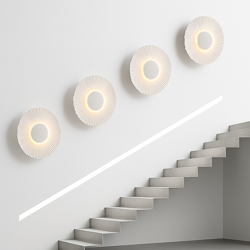 Applique murale moderne LED forme de soleil métallique Hasna