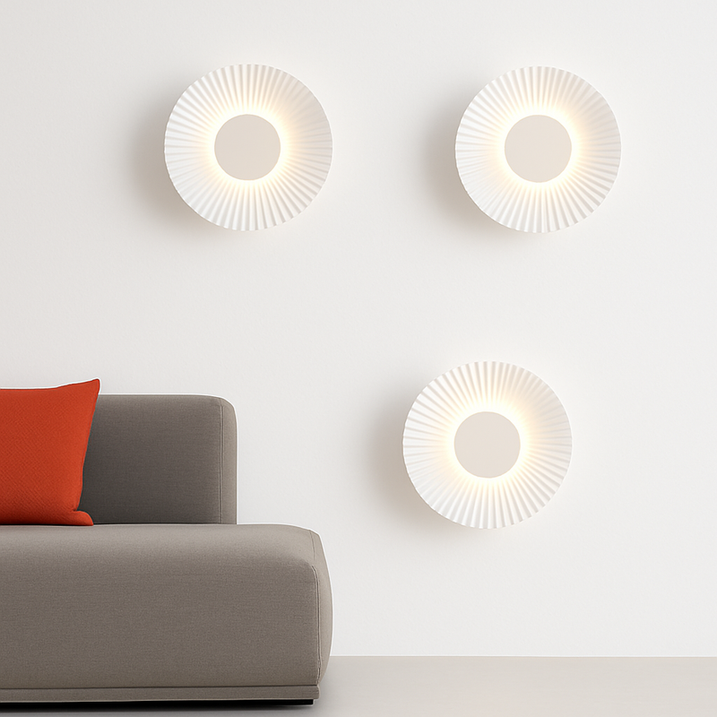 Applique murale moderne LED forme de soleil métallique Hasna