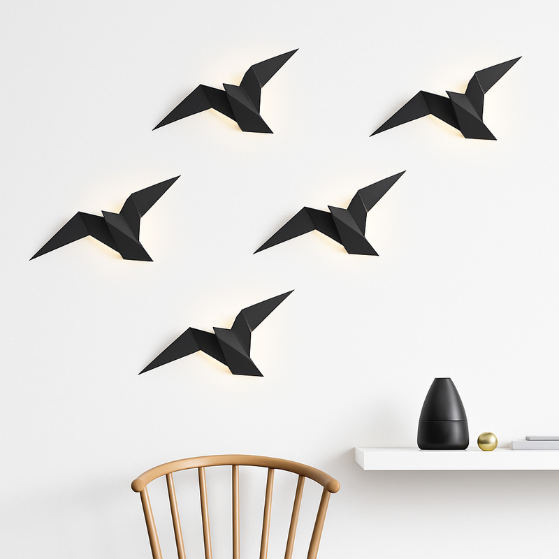Applique murale moderne LED oiseau style origami Naila