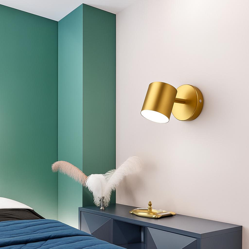 Applique murale moderne LED style spotlight doré Liudmila - vue 3 sur 8