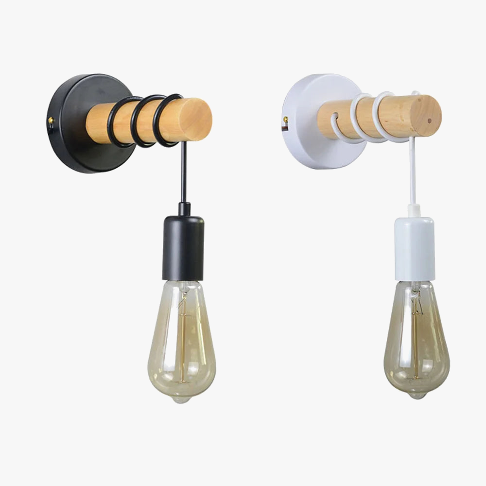 applique murale moderne minimaliste loft nordique en bois et fer