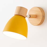 Applique murale nordique en bois avec interrupteur