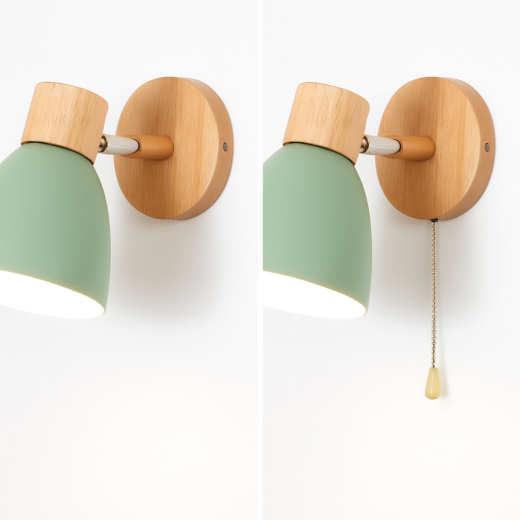 Applique murale nordique en bois avec interrupteur - vue 5 sur 18