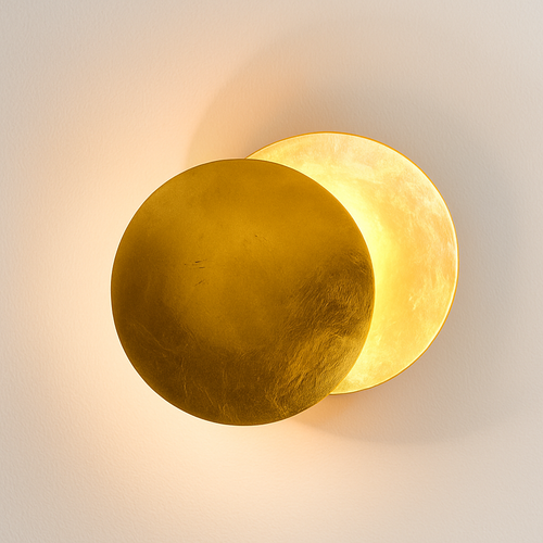 applique murale nordique lune éclipse ronde rotative décoration maison - vue 3 sur 18