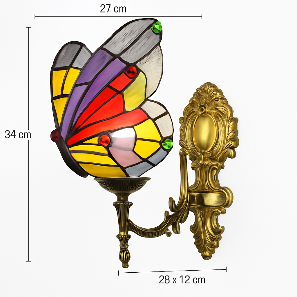 applique murale papillon décorative en vitrail style méditerranéen boho - vue 14 sur 19