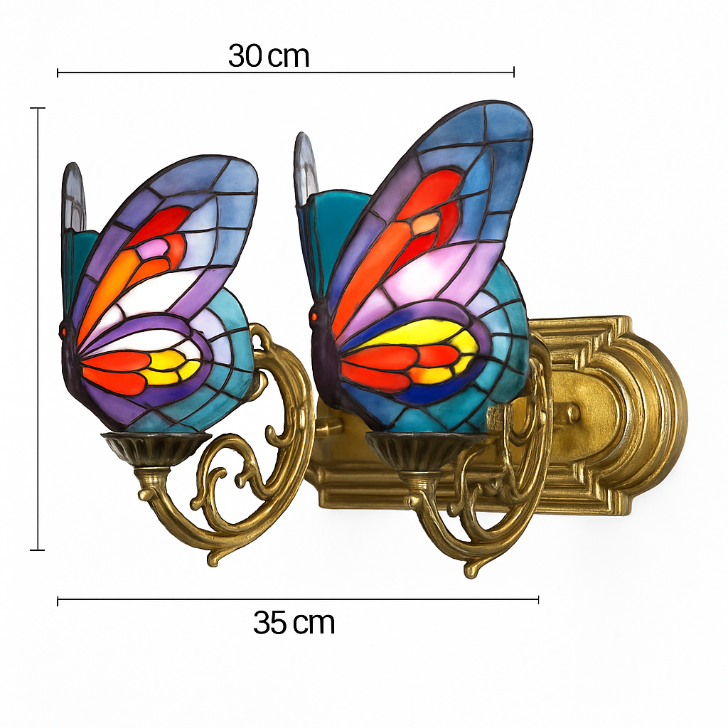 applique murale papillon décorative en vitrail style méditerranéen boho - vue 18 sur 19