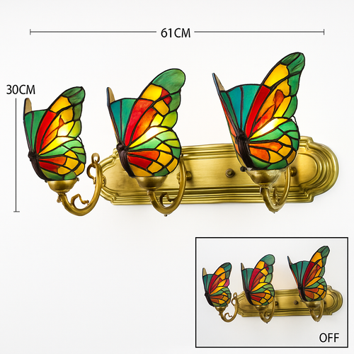 applique murale papillon décorative en vitrail style méditerranéen boho - vue 20 sur 19