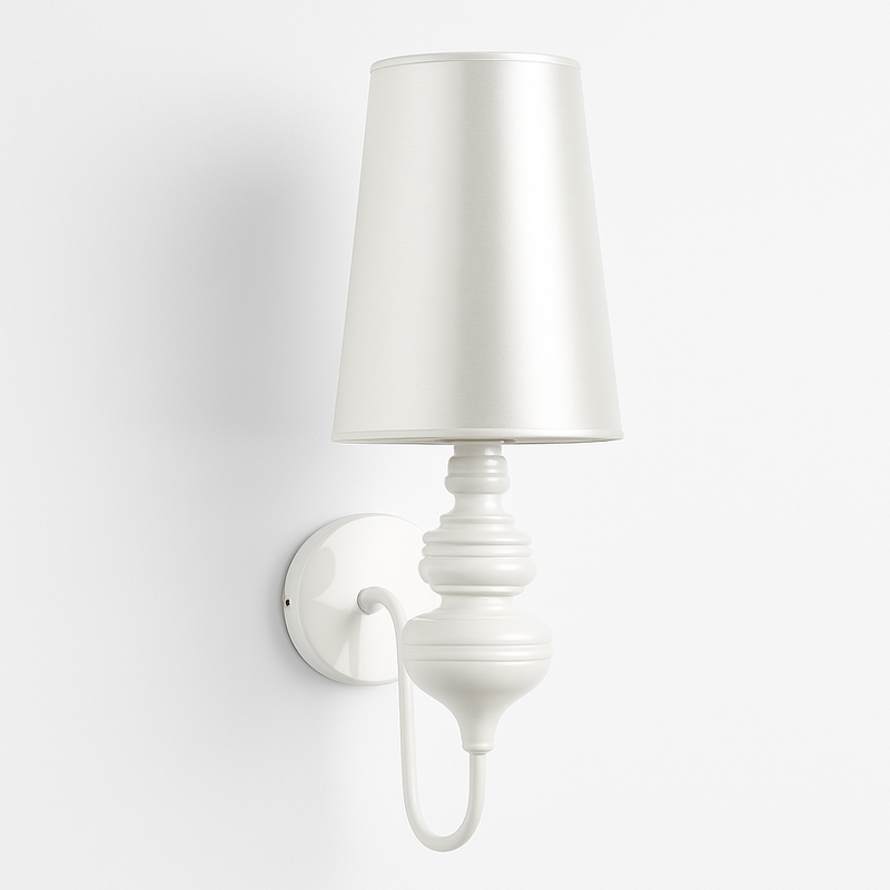 Applique murale rustique avec abat-jour (noir, blanc, doré ou chromé)