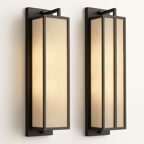 applique murale simple style chinois avec couverture en lin