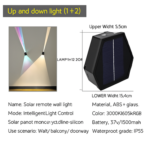 applique murale solaire led extérieure étanche pour jardin - vue 13 sur 13