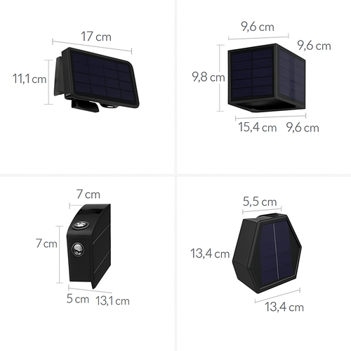 applique murale solaire led extérieure étanche pour jardin - vue 4 sur 13