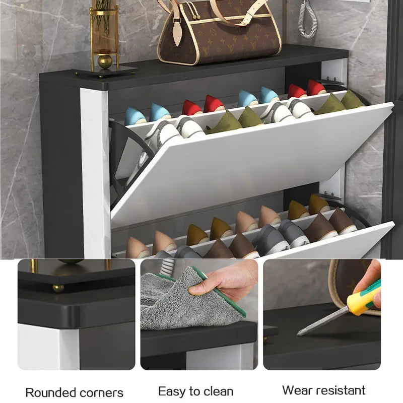 armoires à chaussures minimalistes de luxe moderne ultra-mince organisateur meuble