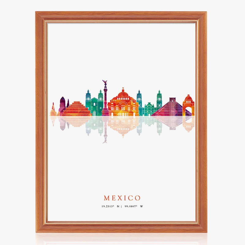 art mural skyline paris londres new york madrid décoration moderne