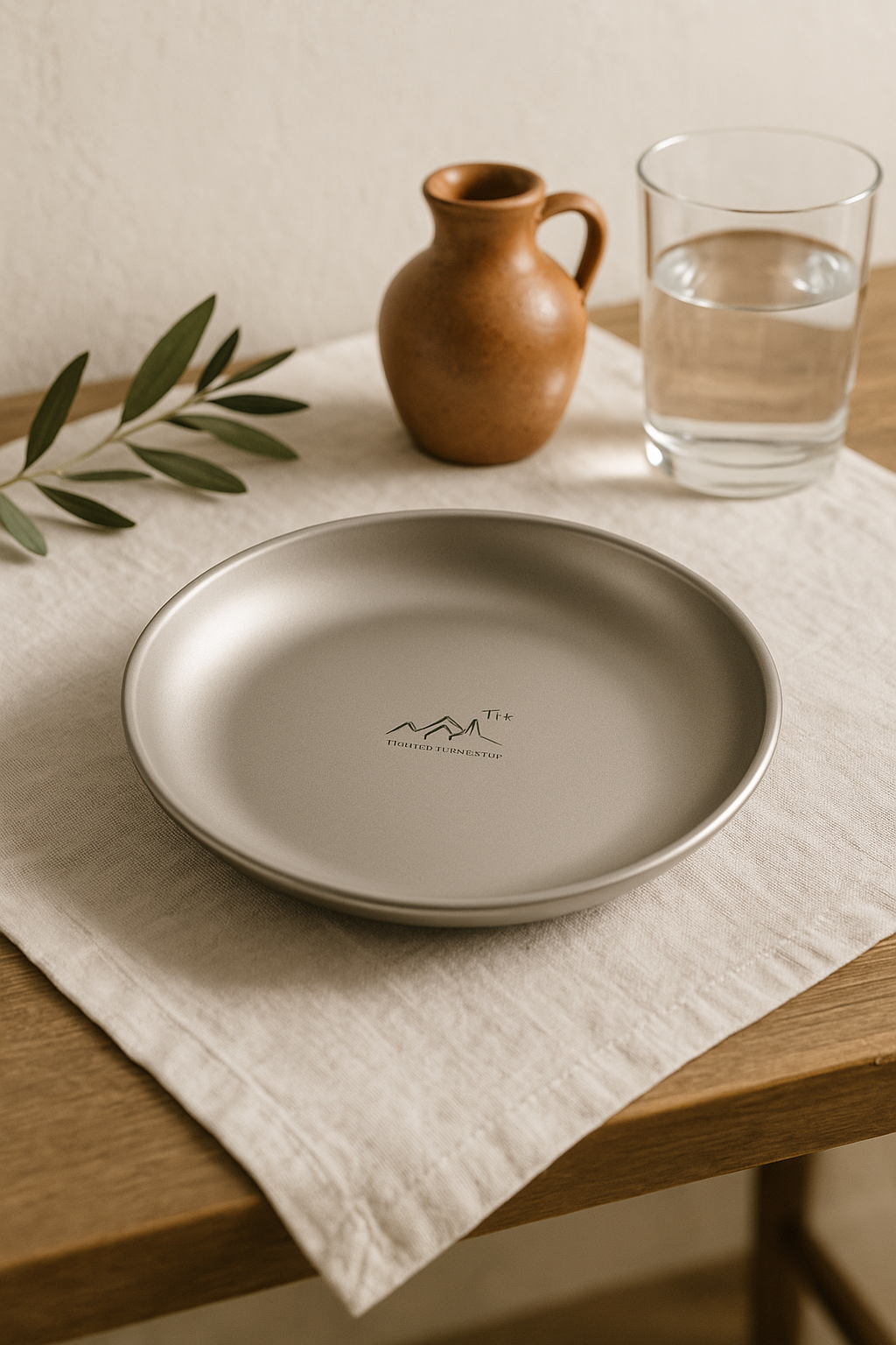 assiette camping titane ultralégère portable randonnée inoxydable - vue 3 sur 3