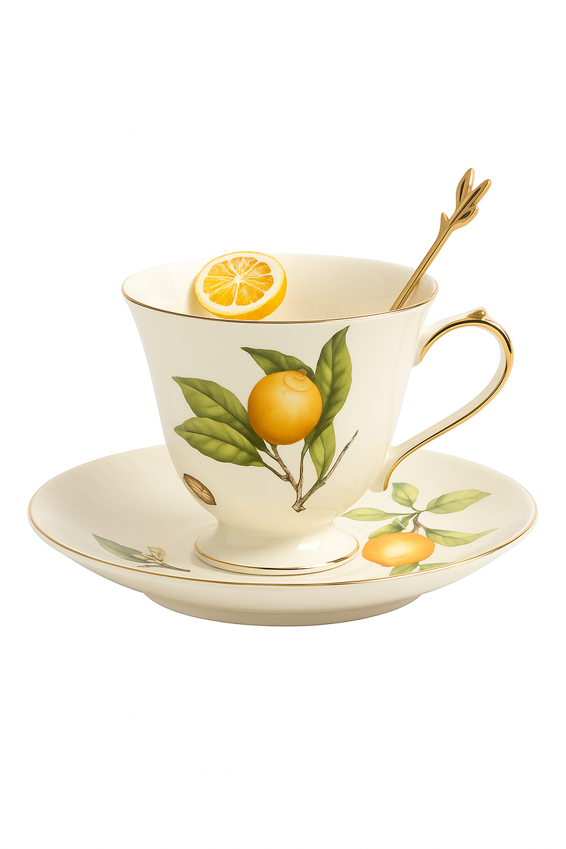 Assiette ceramique motif citron style europeen cuisine
