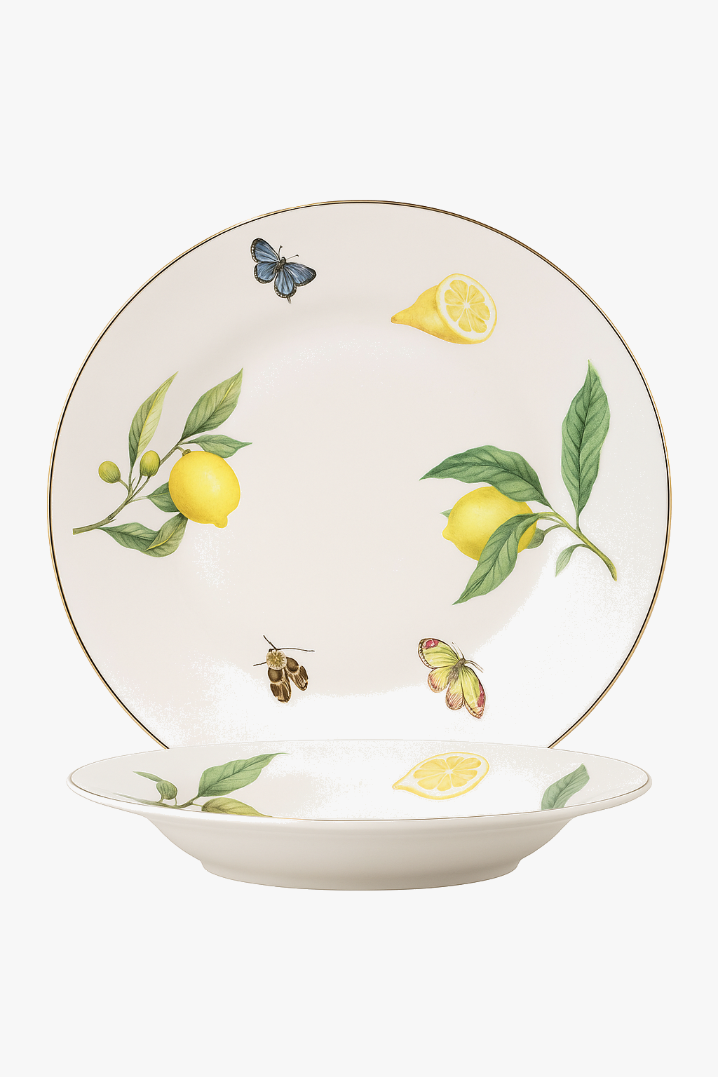 Assiette ceramique style europeen motif citron elegante