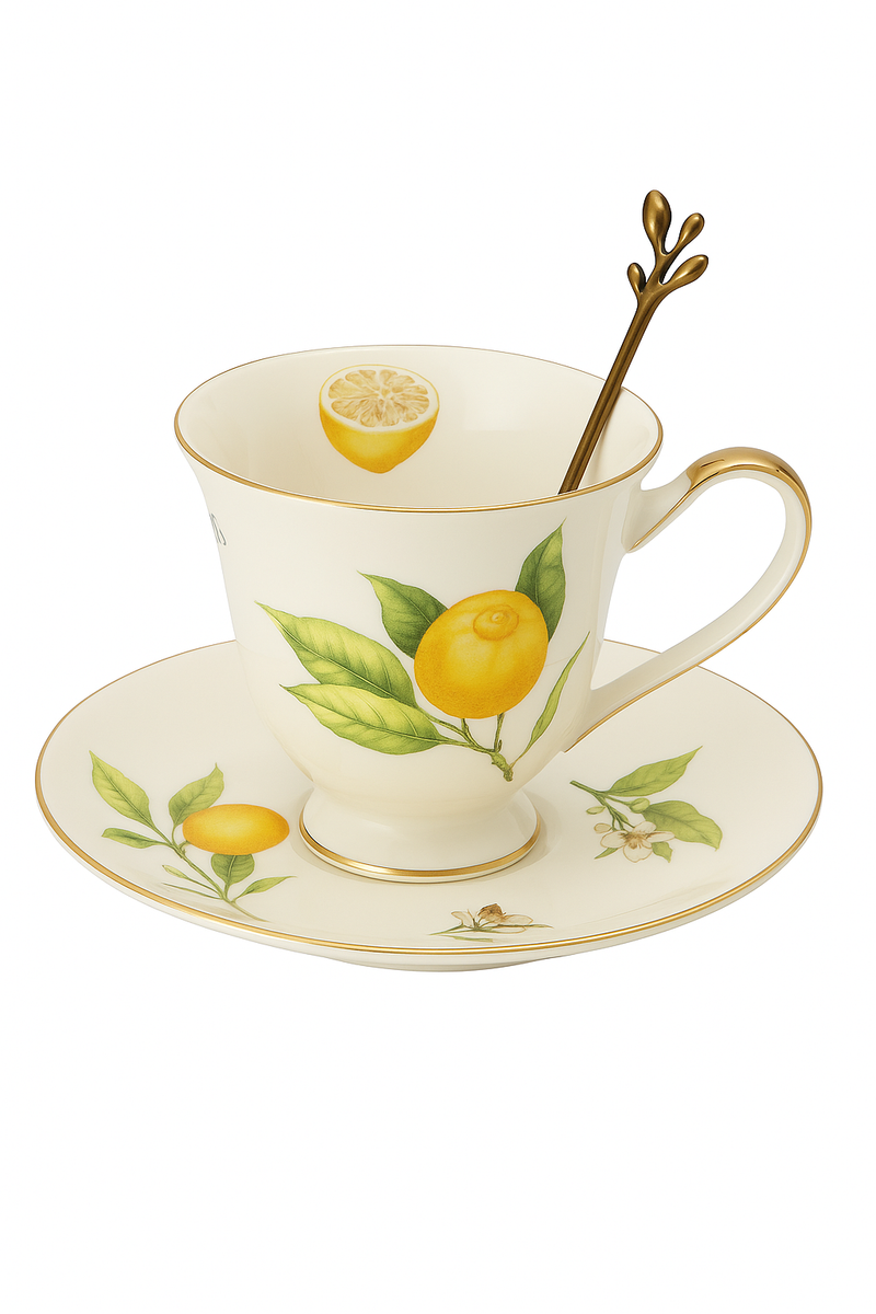 Assiette ceramique style europeen motif citron table
