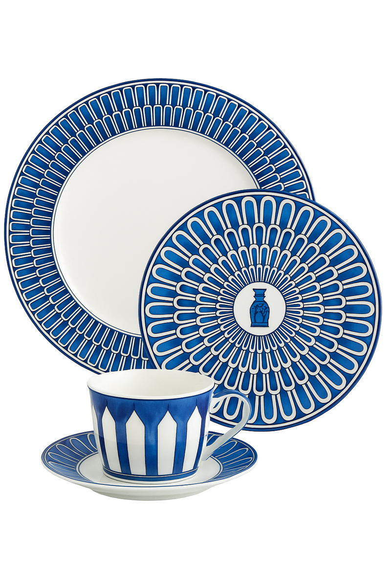 Assiette céramique style européen motif sceau pour dessert