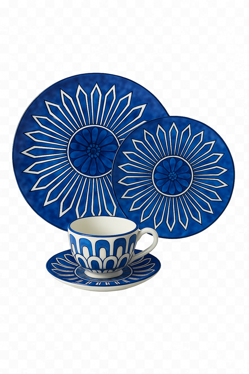 assiette céramique style européen motifs sceau élégant thé