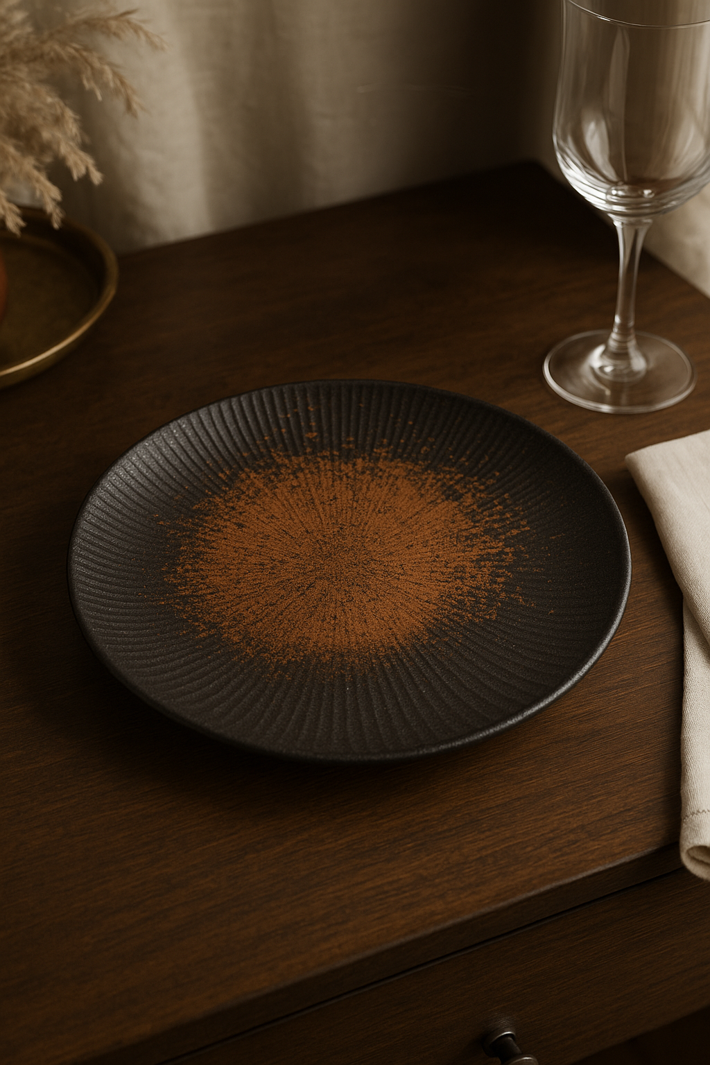 Assiette céramique style japonais rétro pour pâtes - vue 3 sur 3