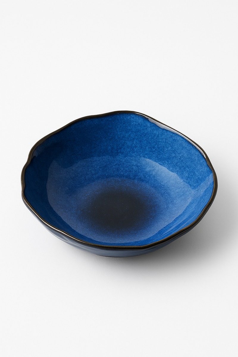 Assiette ceramique style nordique forme coquillage salade