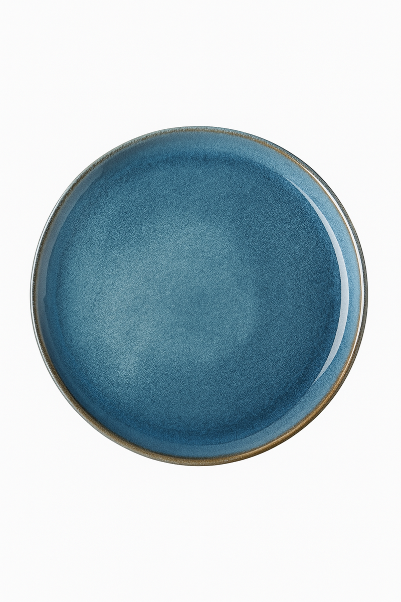 Assiette ceramique style retro texture flammee service table