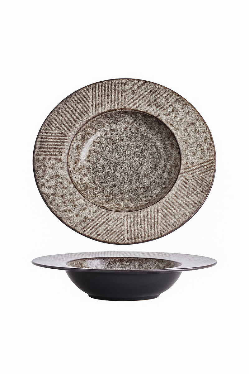 Assiette creuse ceramique style chapeau paille japonais kawaii