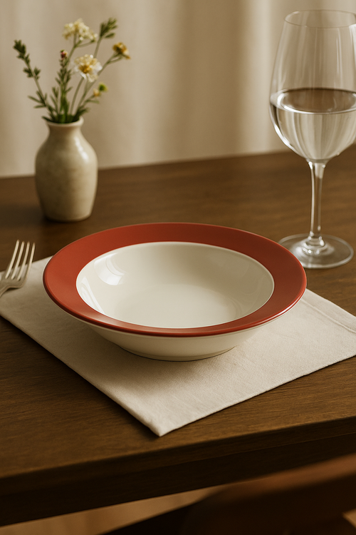 Assiette creuse en céramique style restaurant pour pâtes