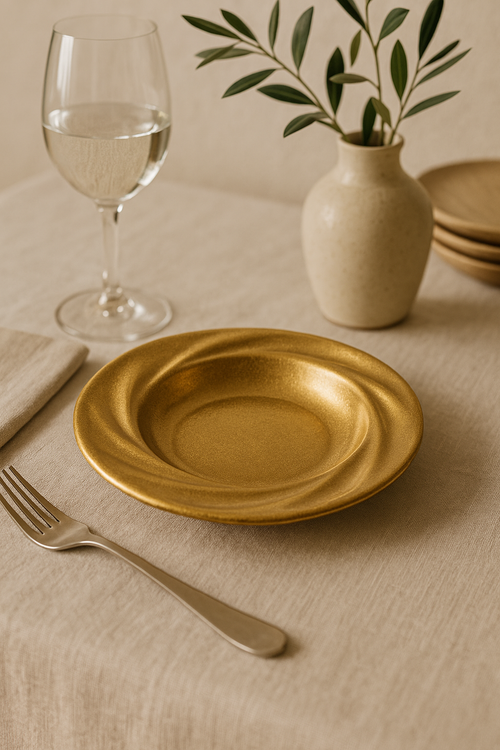 Assiette creuse retro acier inoxydable style restaurant