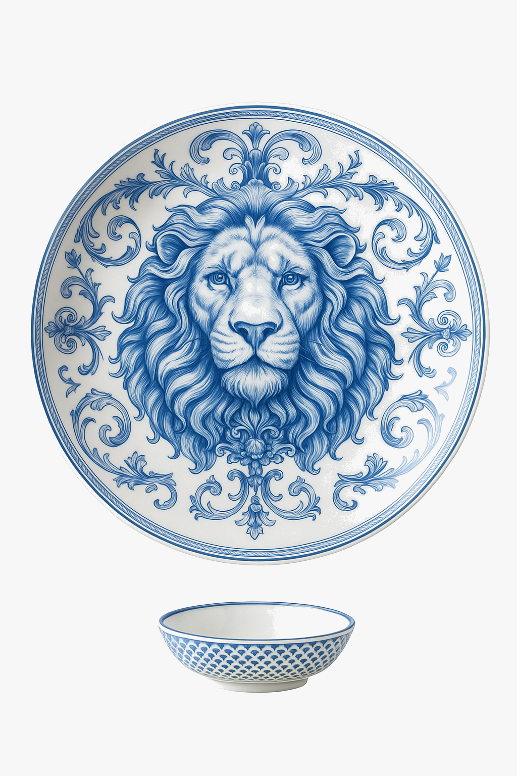 Assiette decorative ceramique motif lion deco murale