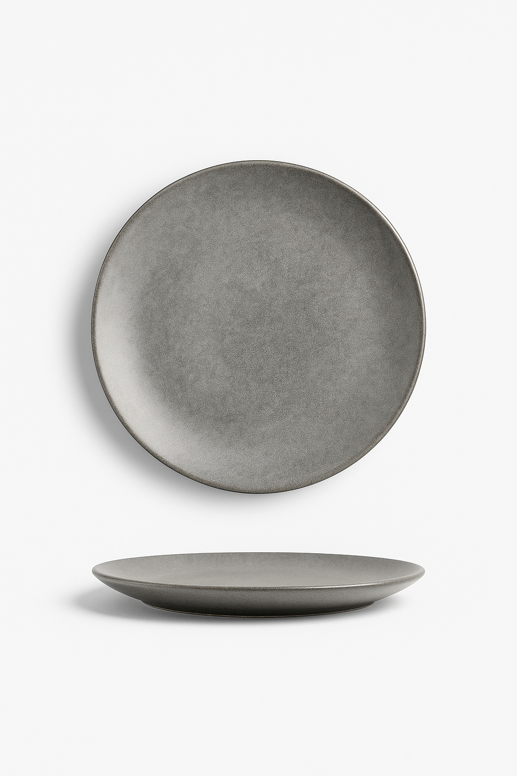Assiette plate acier inoxydable style industriel camping - vue 2 sur 3