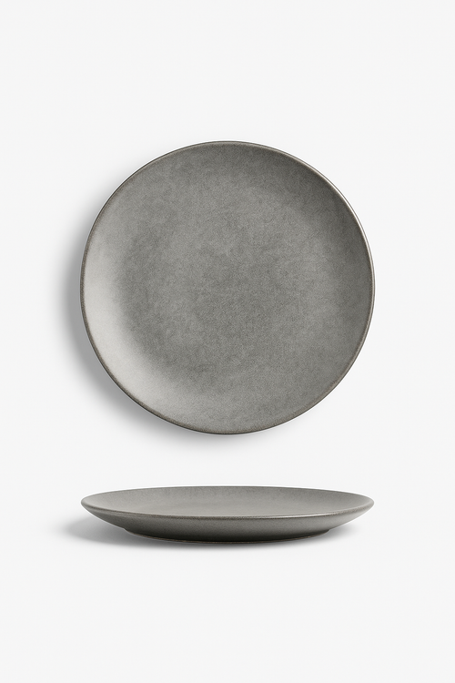 Assiette plate acier inoxydable style industriel camping