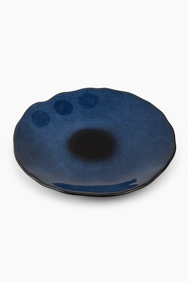 Assiette plate ceramique japonaise forme coquillage irreguliere