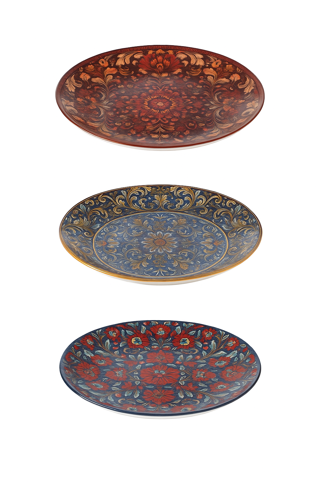 Assiette plate ceramique style boheme motifs creatifs table