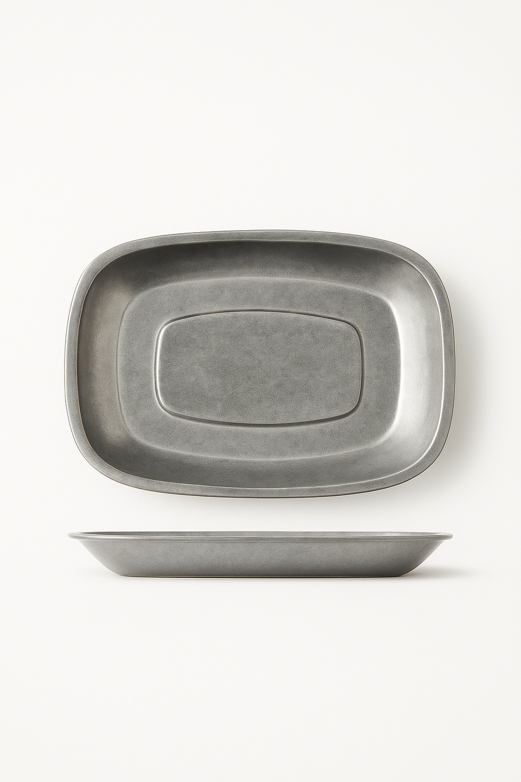 Assiette plate métal inox style industriel camping western