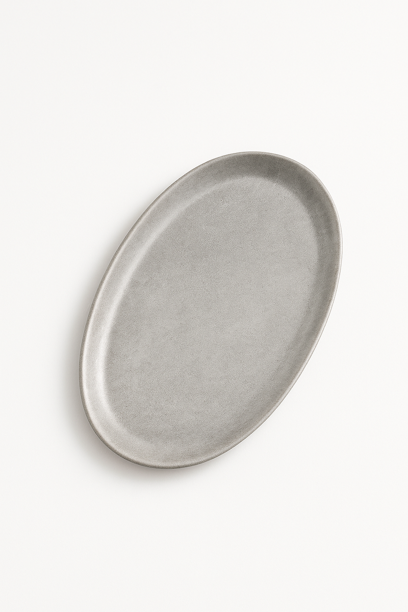 Assiette plate vintage acier inox style industriel camping