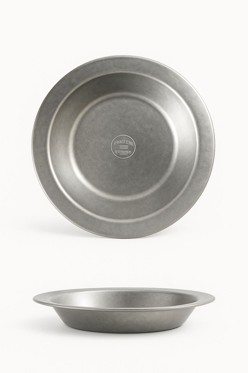 assiette plate vintage acier inox style industriel camping