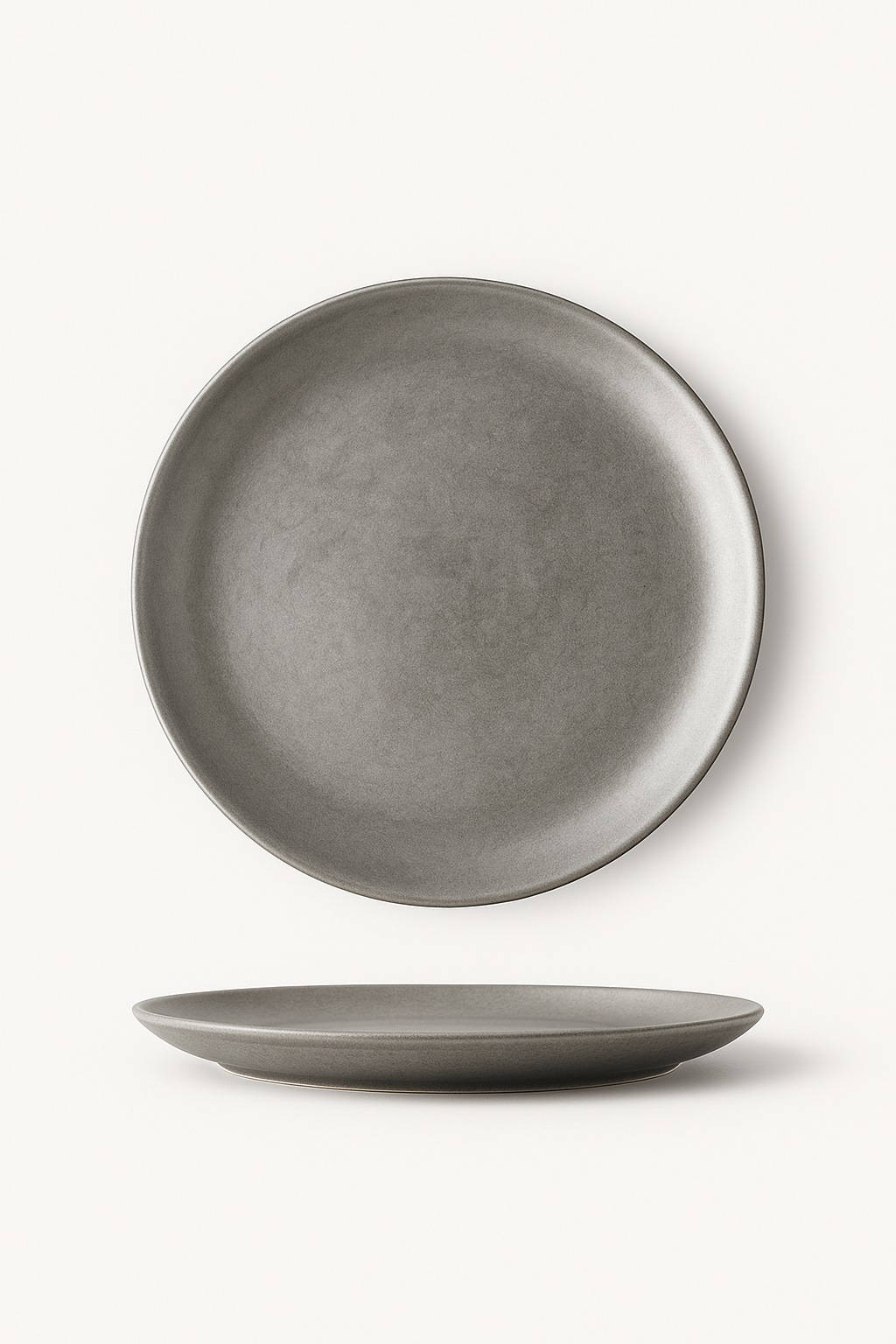 Assiette plate vintage acier inox style industriel camping