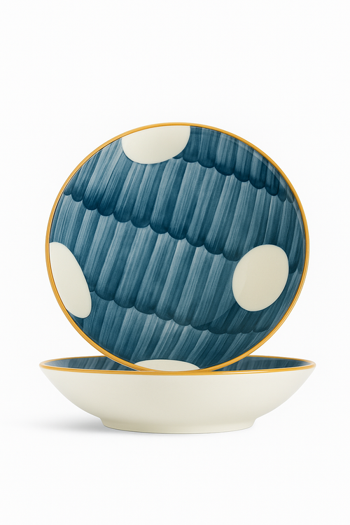 Assiette ronde porcelaine style japonais profonde 18 cm