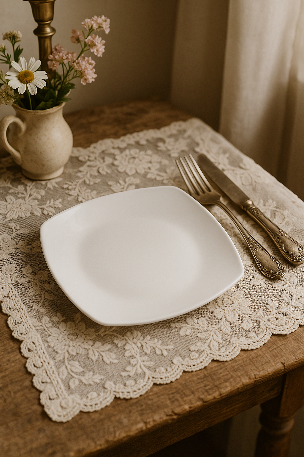 Assiettes carrées porcelaine service 6 ou 12 pièces