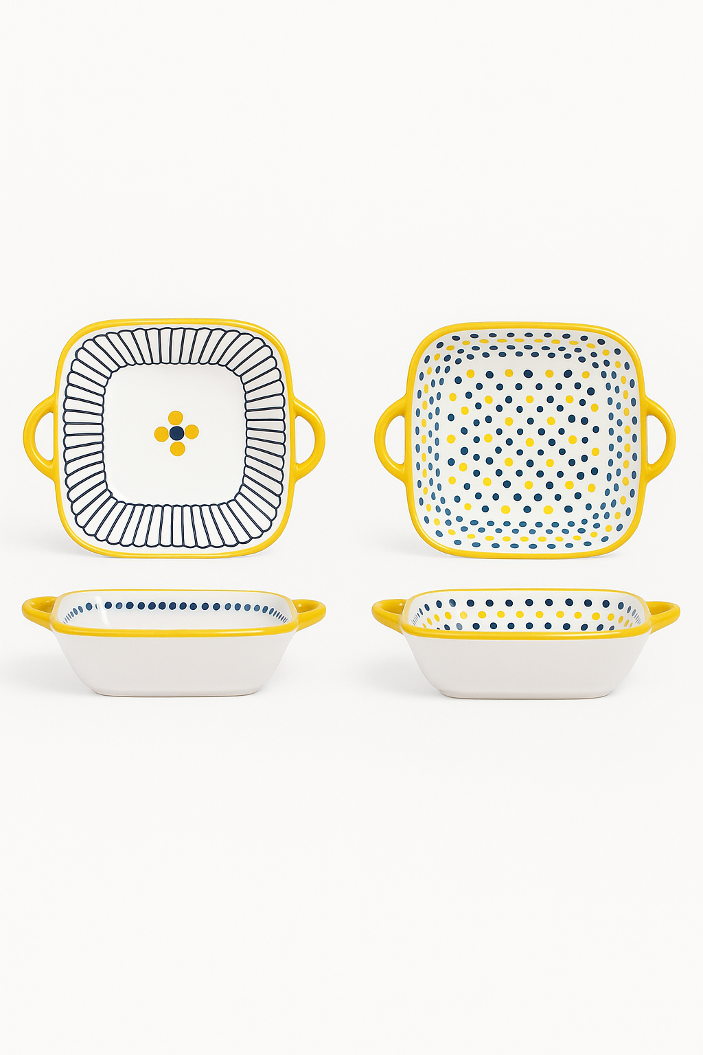 Assiettes céramique 20 cm style japonais relief x4