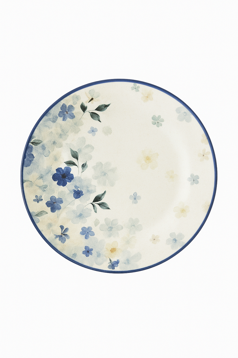 Assiettes ceramique emaillee motifs floraux style japonais quotidien