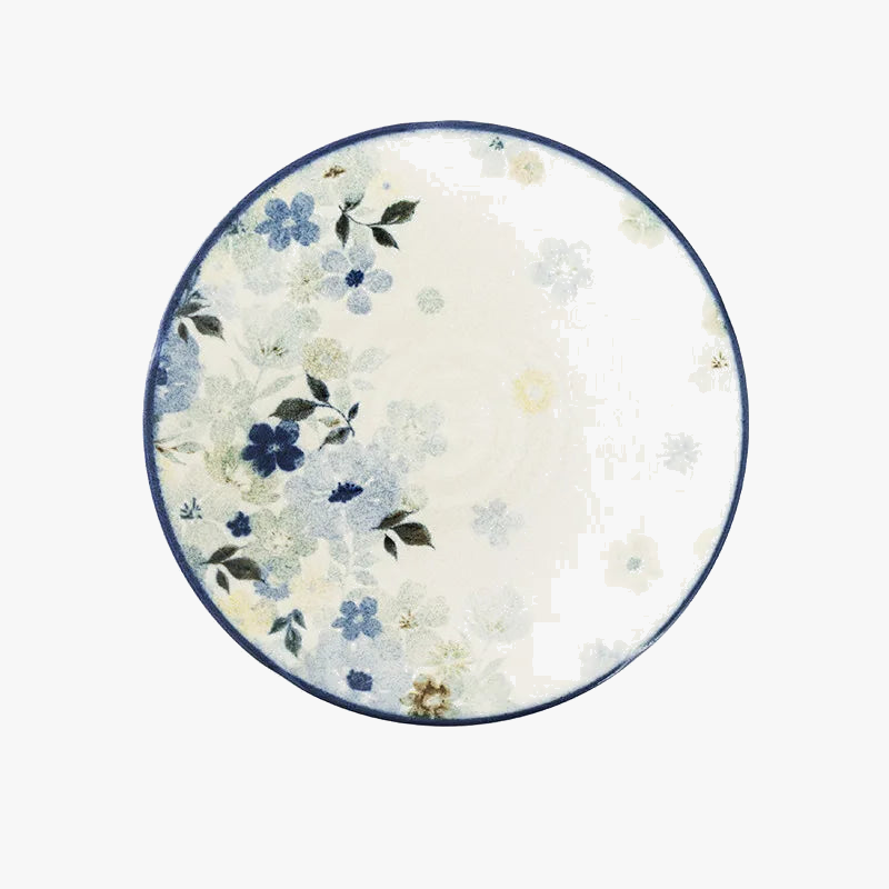 Assiettes ceramique emaillee motifs floraux style japonais quotidien