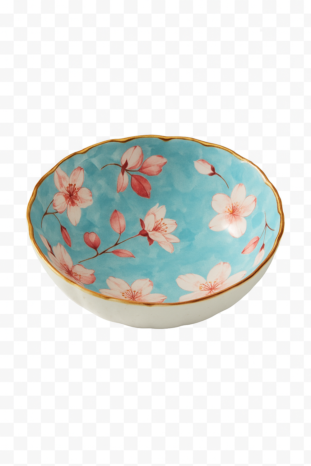 Assiettes creuses ceramique style japonais retro motif floral