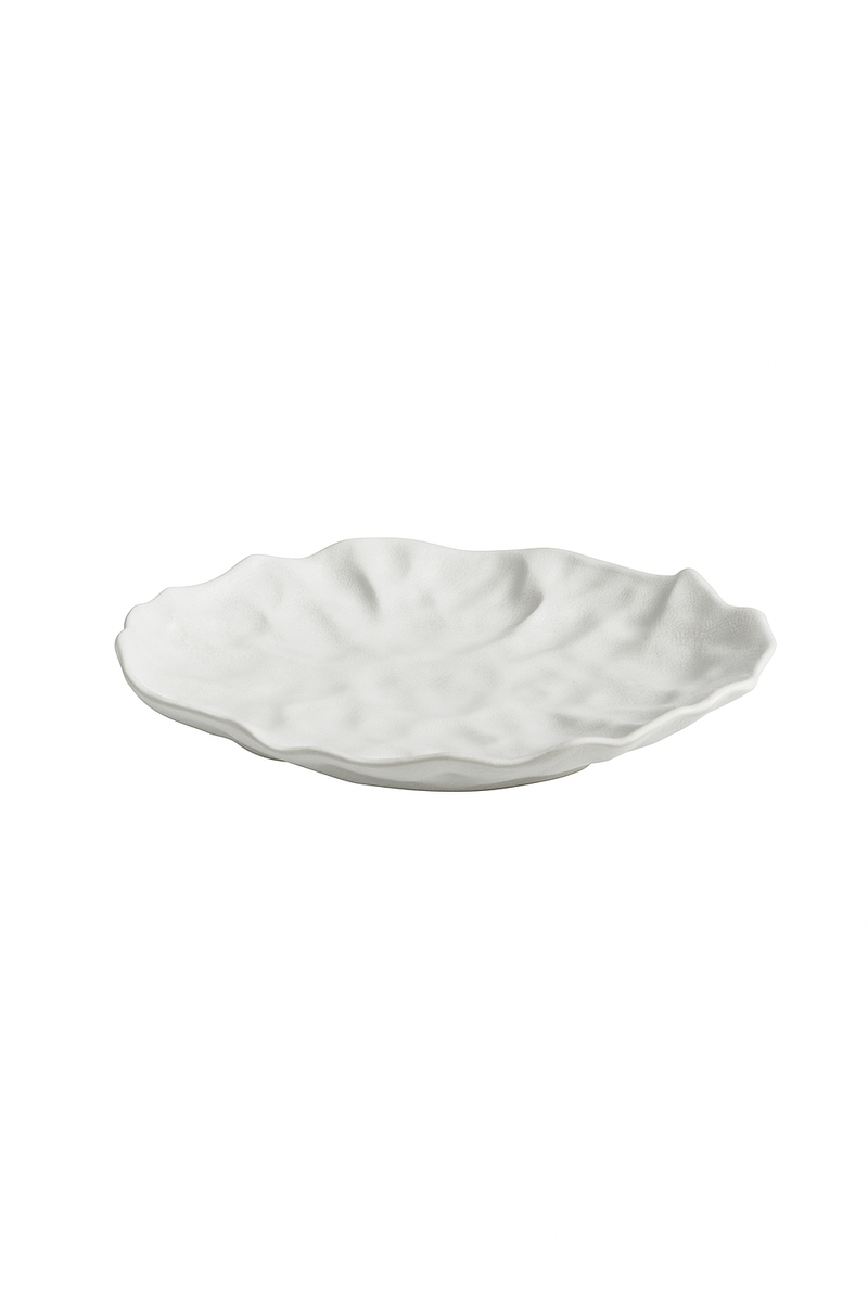 Assiettes creuses ceramique texture ridee style artisanal