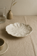 Assiettes creuses ceramique texture ridee style artisanal