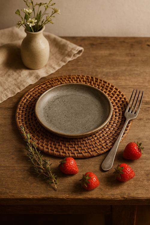 Assiettes inox style industriel retro plateaux cafe